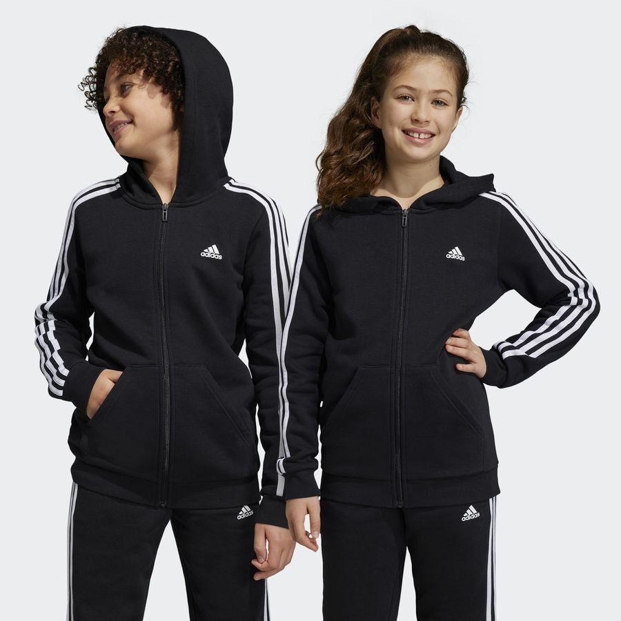 Adidas Veste à capuche entièrement zippée en molleton Essentials 3-Stripes