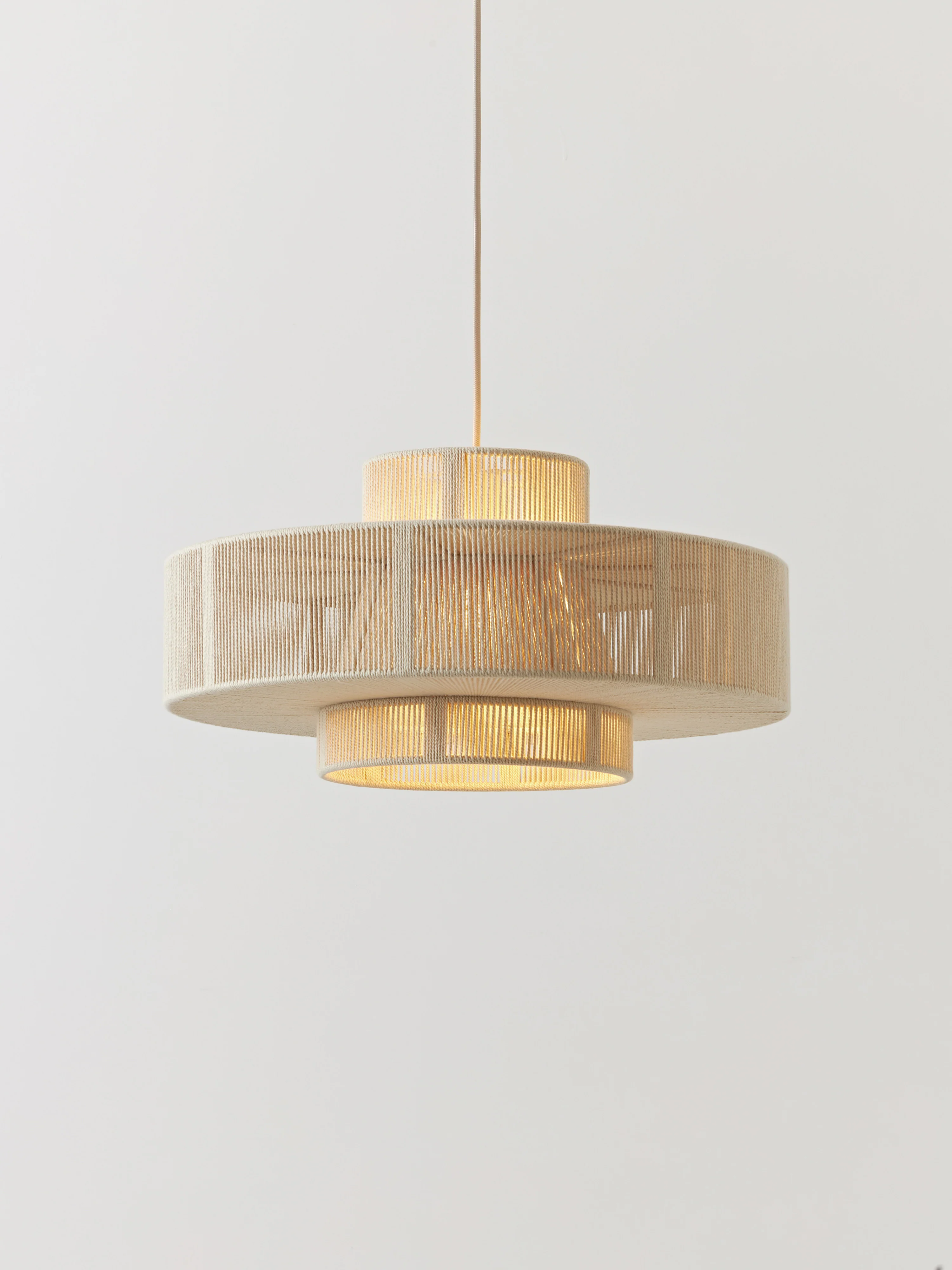 Grote hanglamp Lace van linnen draad