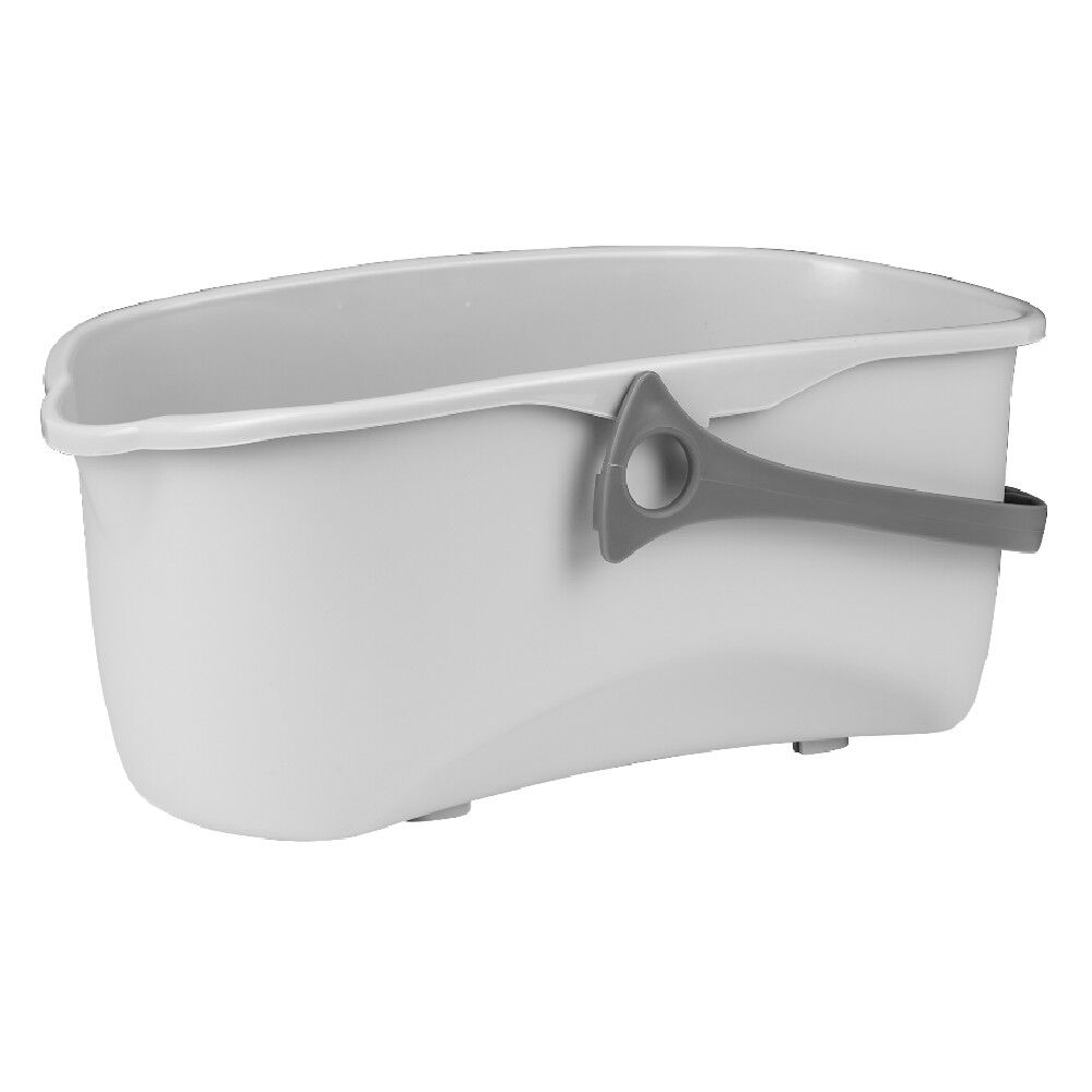 Seau rectangulaire en plastique blanc et gris