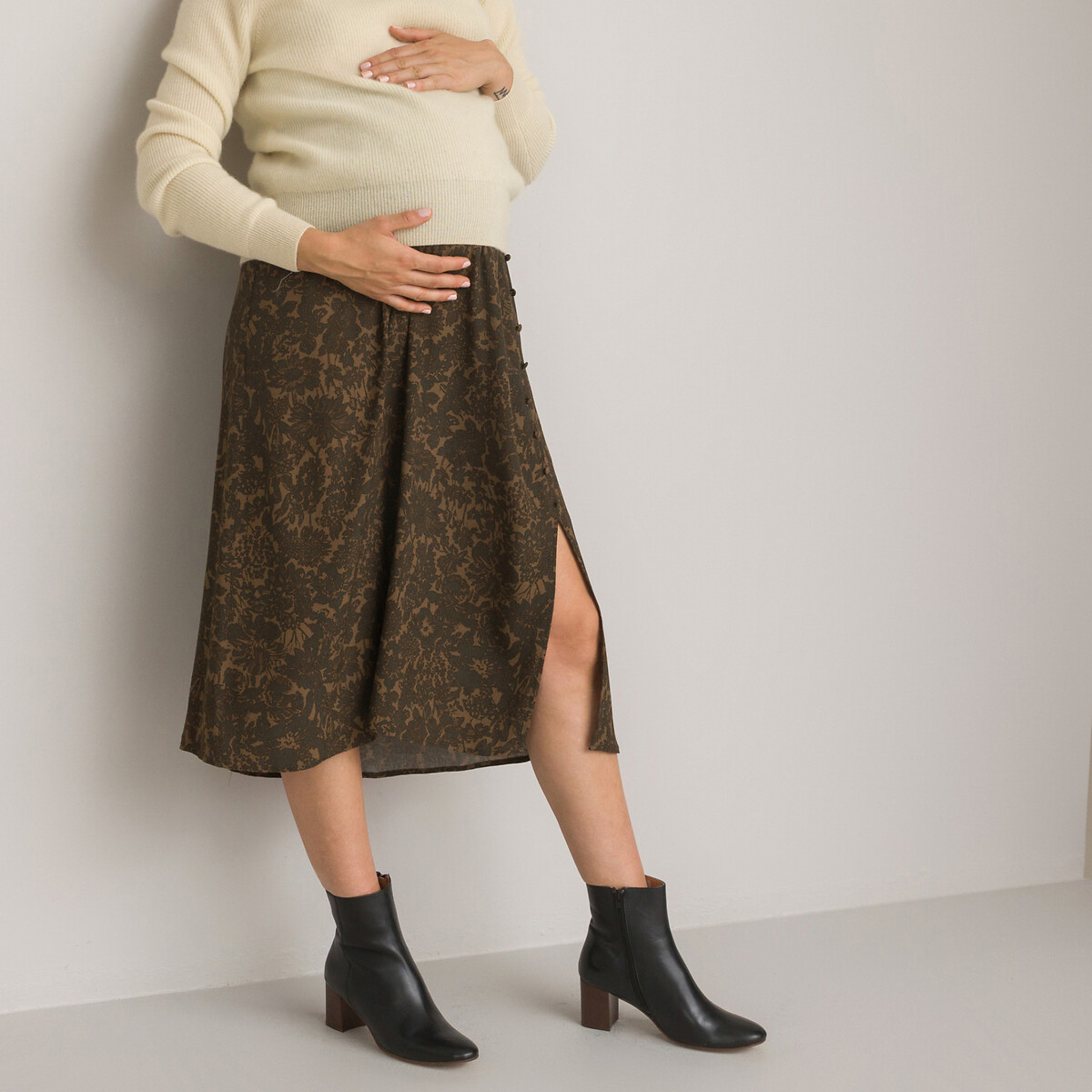 LA REDOUTE COLLECTIONS<br>Saia midi para gestantes, estampa floral
