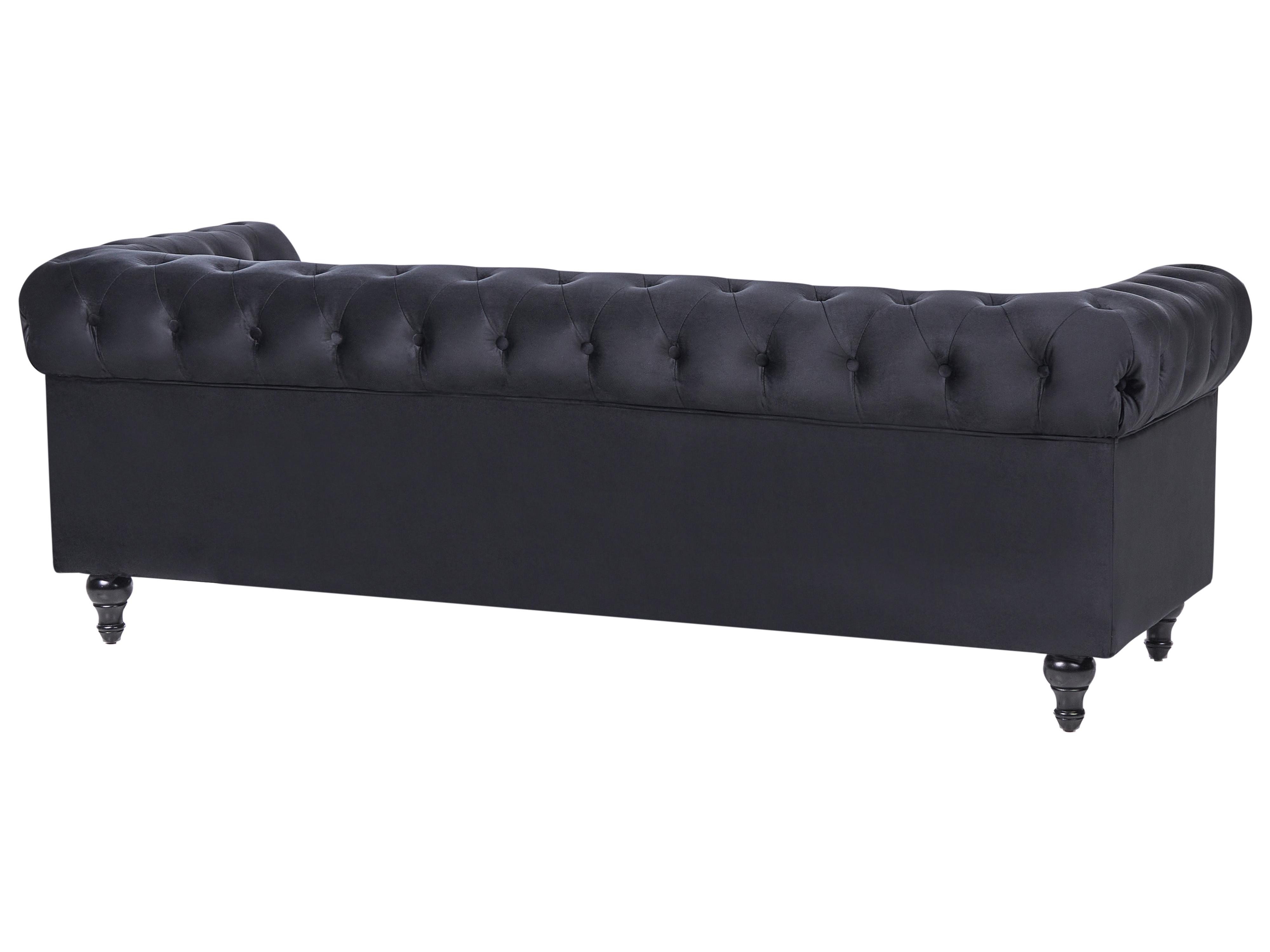 Bankenset 4-zits CHESTERFIELD Fluweel Zwart