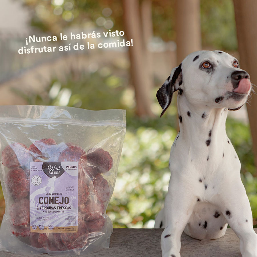 Pacote completo de dieta BARF para cães, sabor coelho.