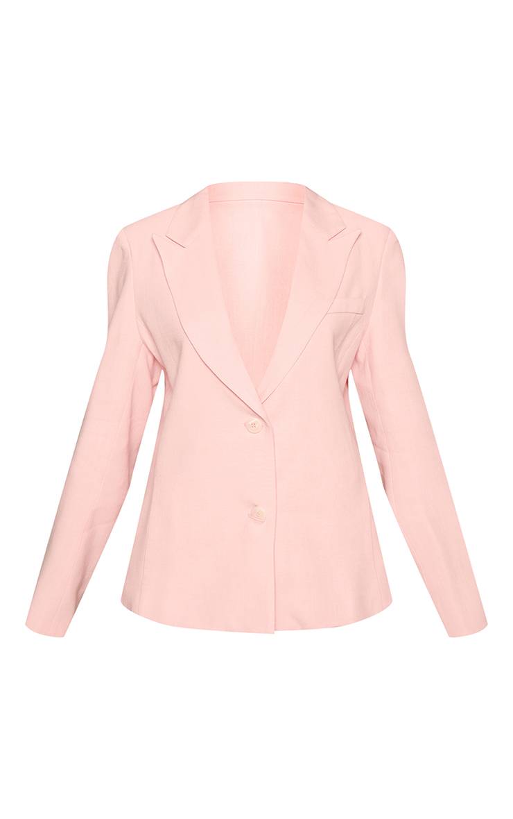 Rose Bébé Blazer Oversize Coordonné Avec Poches Effet Lin Petite