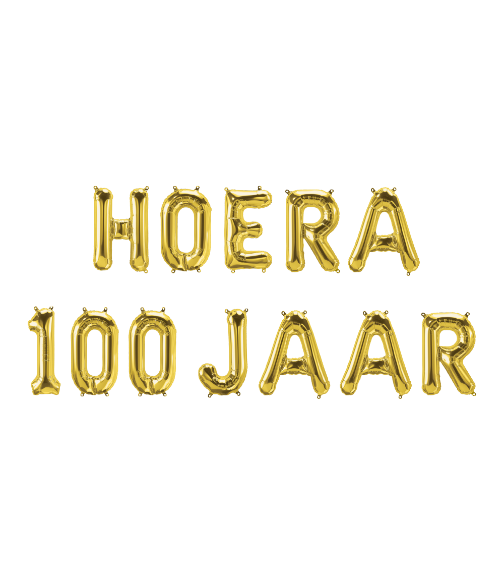 Gouden Ballonnen Set 100 Jaar Hoera 1,9m