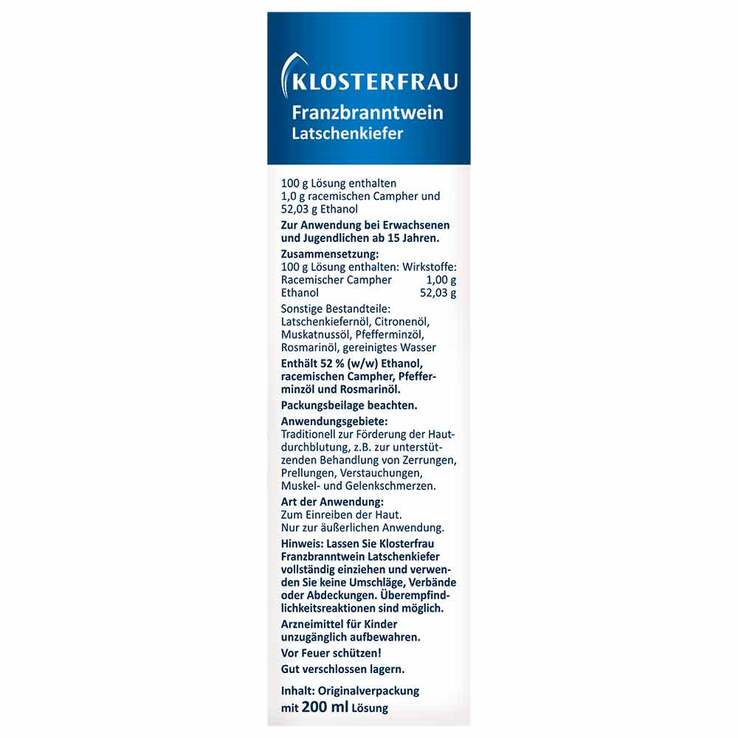 Klosterfrau Franzbranntwein Latschenkiefer, 200 ml