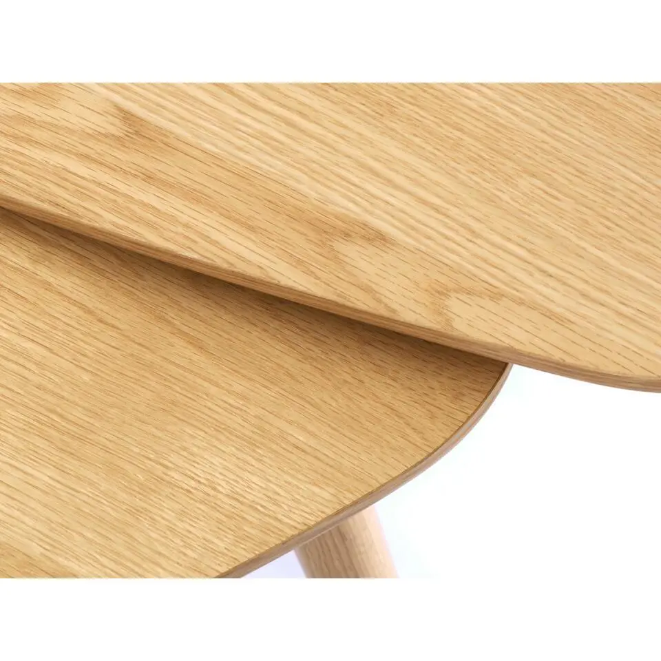 Salontafel Naturel Eiken - Driehoekig - Set van 2 - Adda
