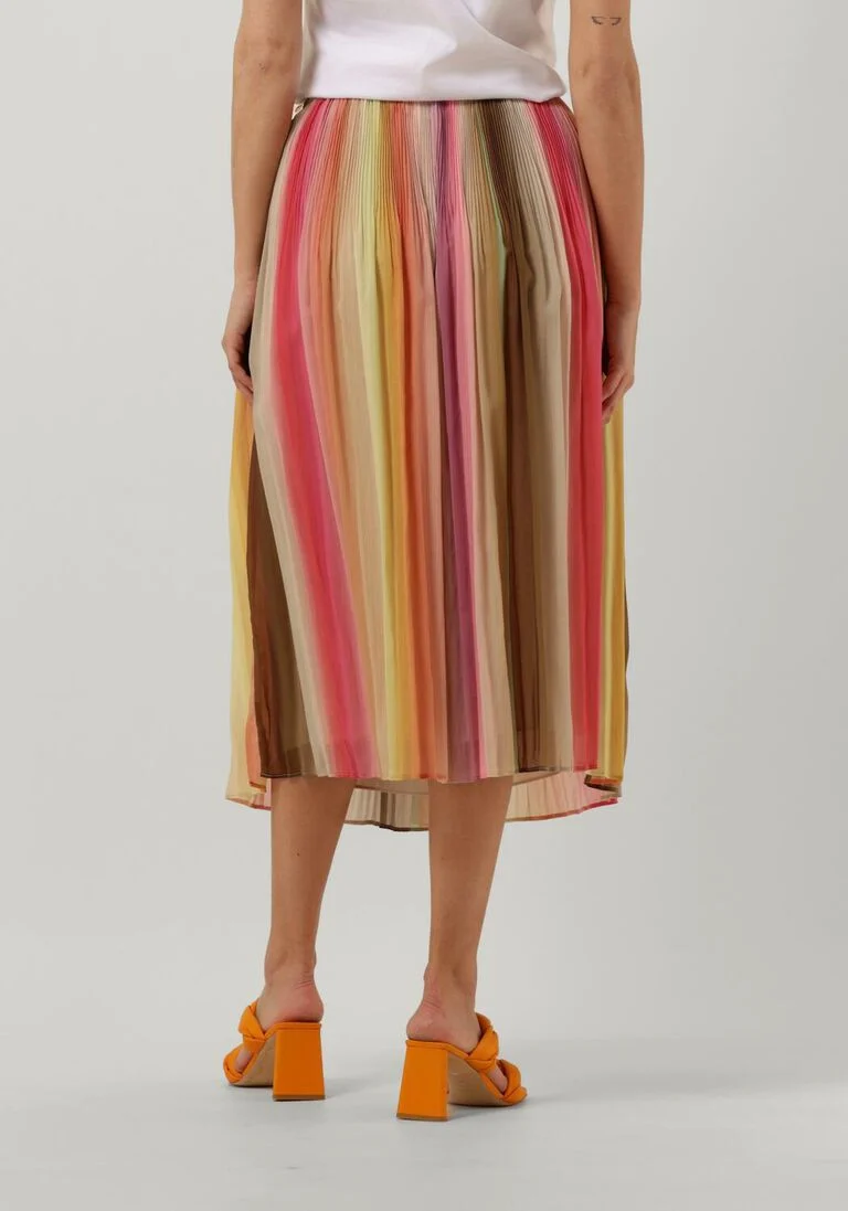 SCOTCH & SODA multi scotch & soda pliss&eacute; rok pleated chiffon midi skirt
