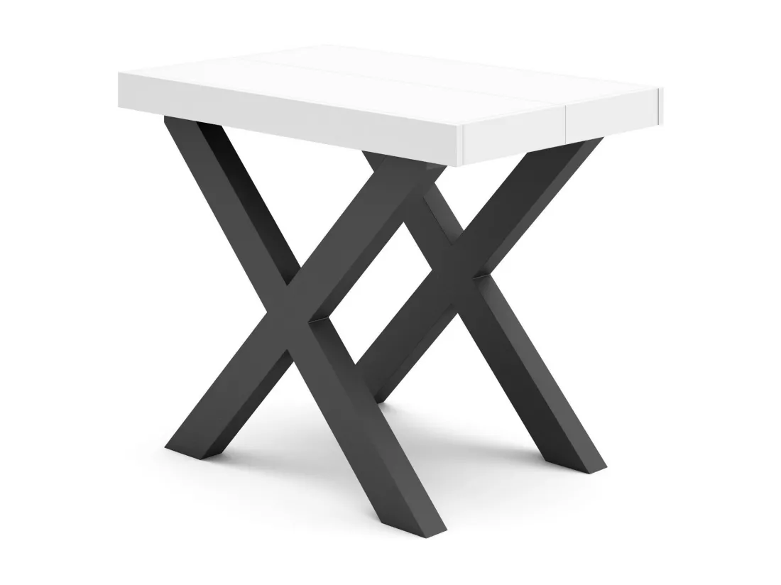 Table console extensible, 160, Pour 8 personnes, Pieds bois massif