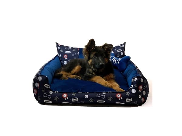 GO GIFT Hunde- og katteseng XL - navy blue - 100x80x18 cm