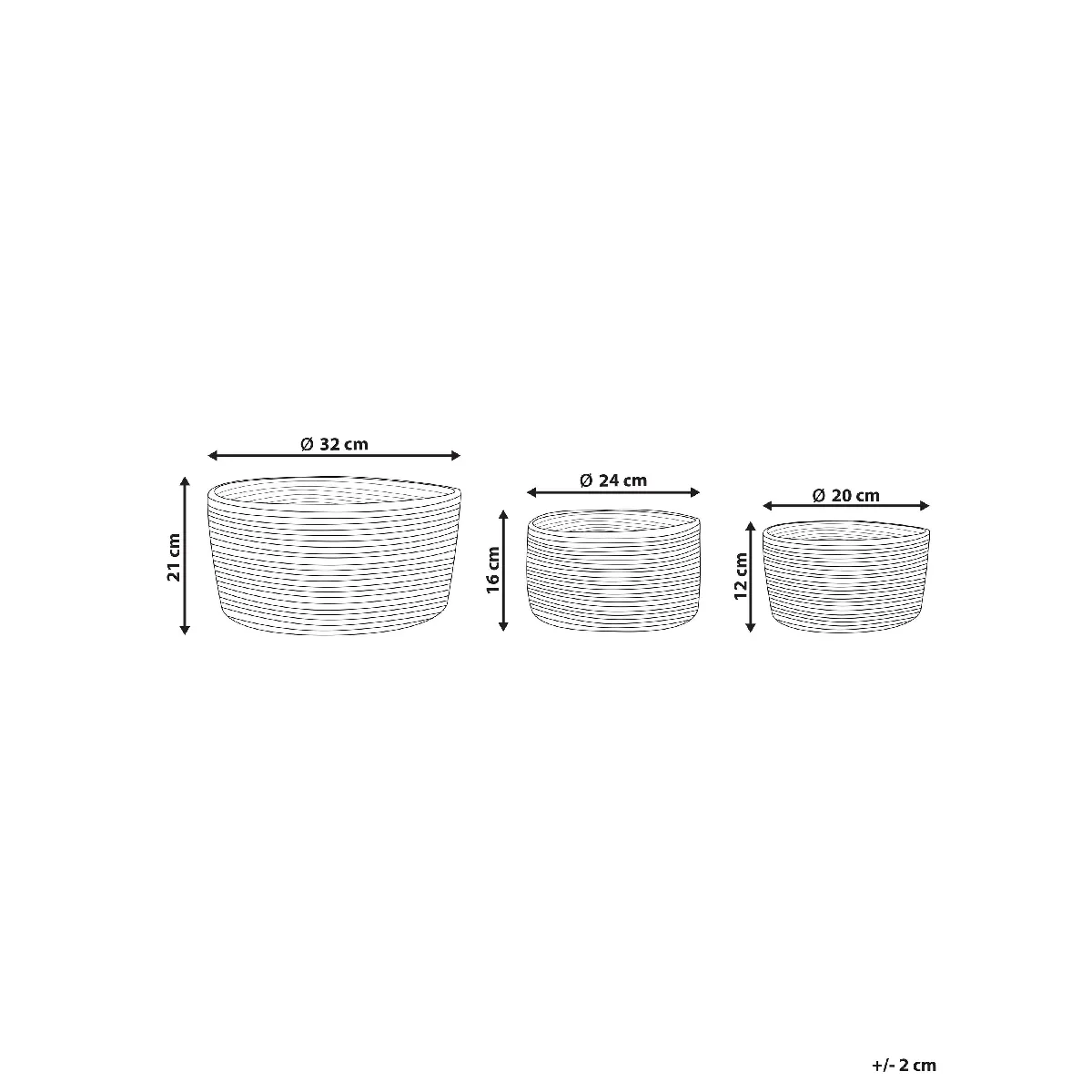 BELIANI Lot de 3 RANWAL - Naturel/Beige