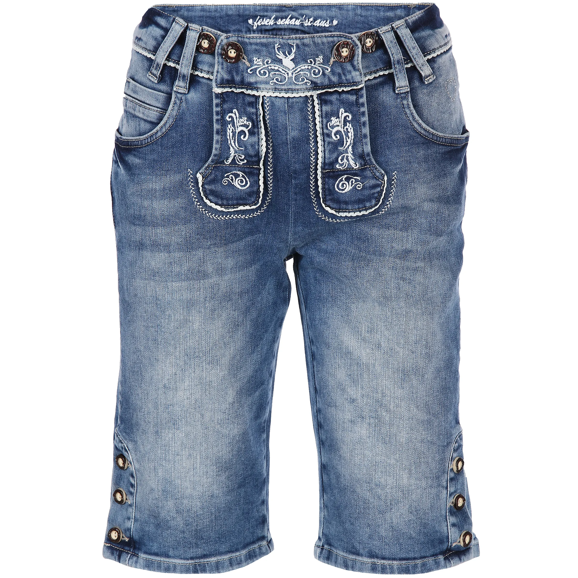 Damen Trachtenbermuda mit Stickerei