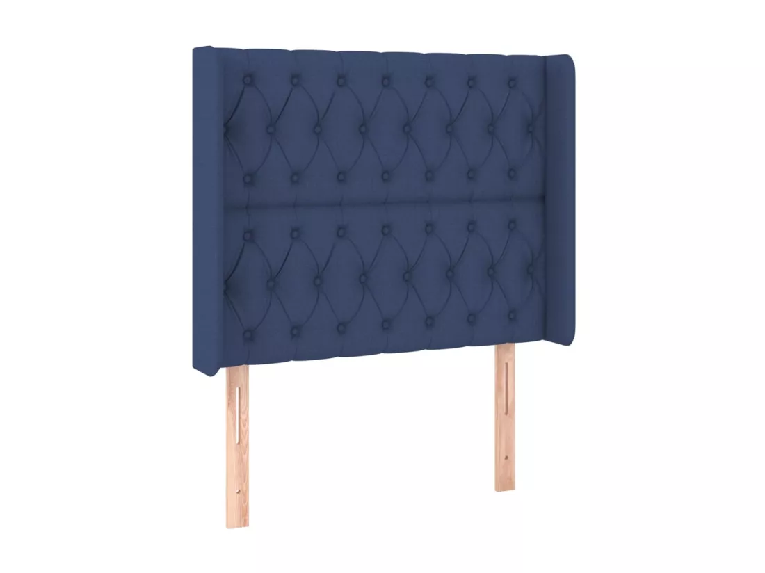 Sommier tapissier avec matelas et LED Bleu 90x190 cm Tissu