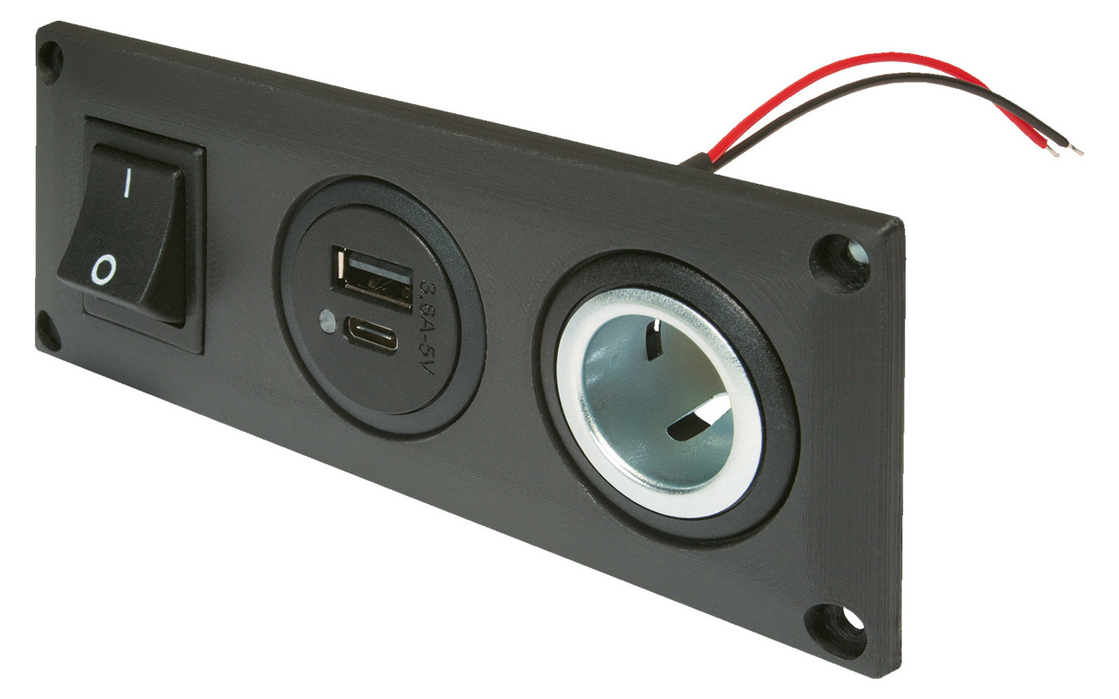 Pro Car Einbausteckdose mit USB-C/A Doppelsteckdose