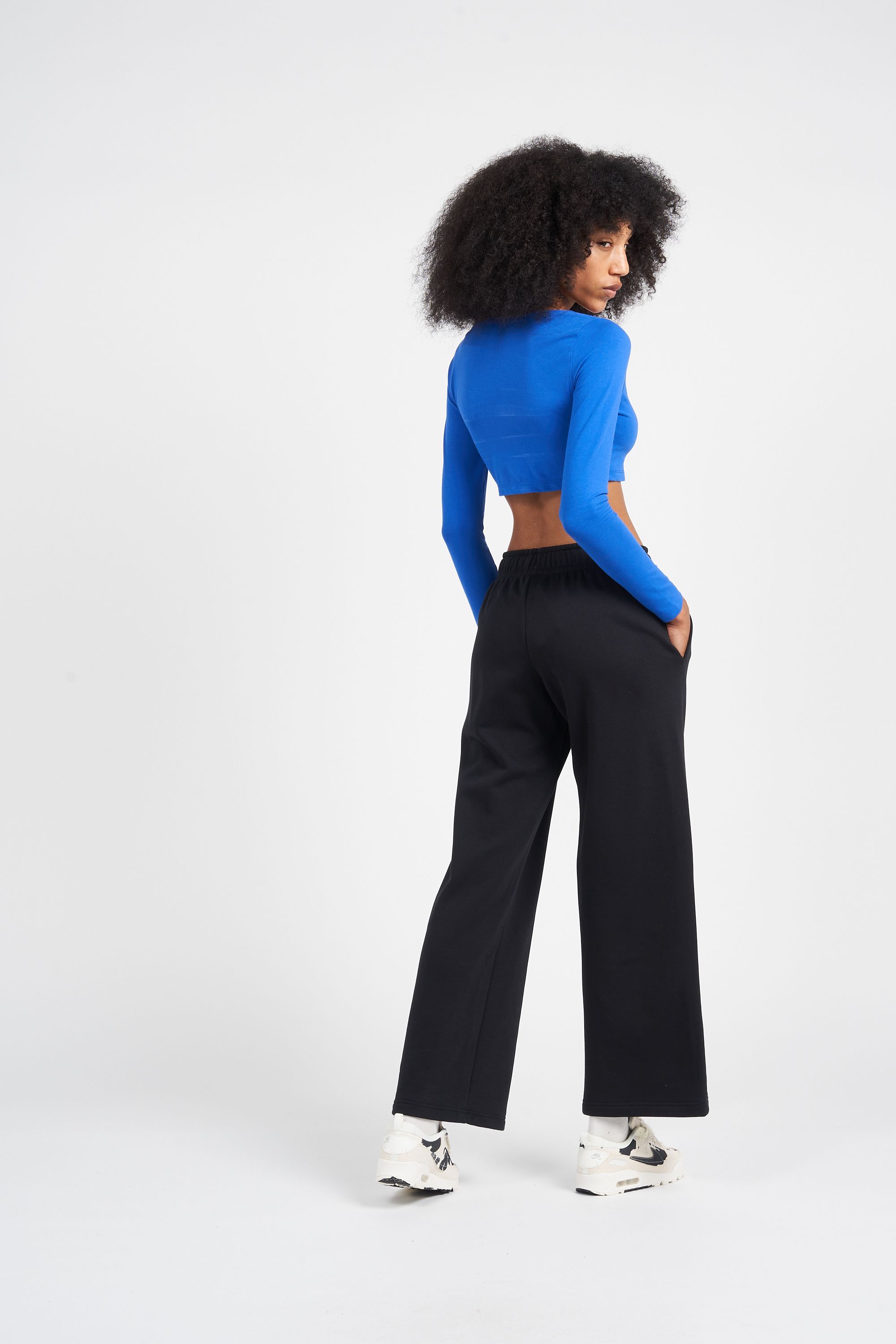 NIKE Top court  LS CROP TOP Bleu