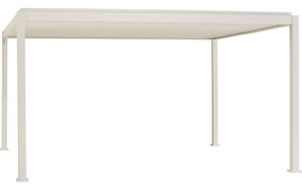 Alu-Pergola, Weiss, 400 x 300 x 250 cm<br>Pergola mit kippbaren Lamellen