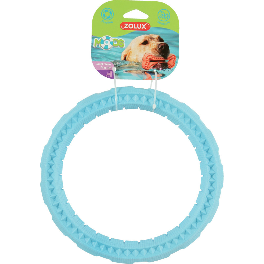 Jouet anneau moos tpr flottant bleu ø 23 cm x 3 cm pour chien