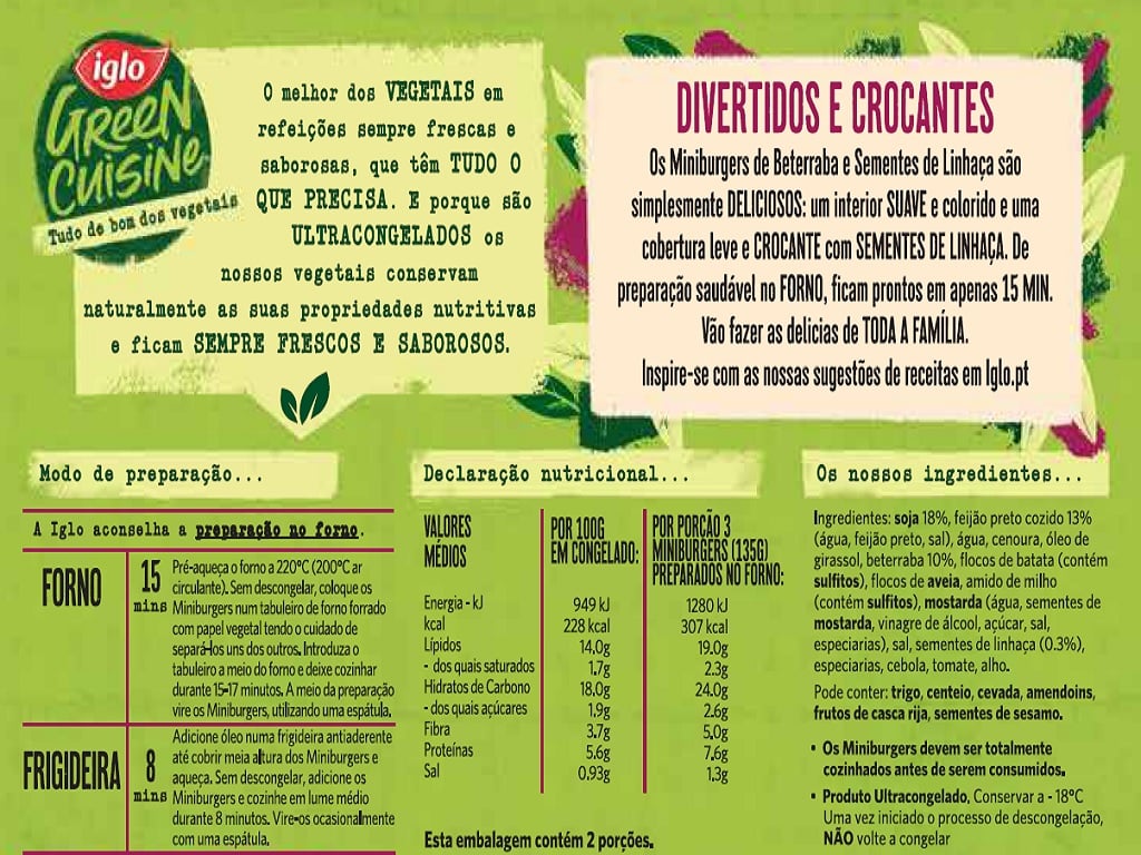 MINI HAMBURGERS GREEN CUISINE BETERRABA 6UN 270G