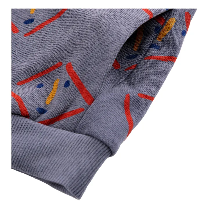 Bobo Choses Sweat Zippé Coton Bio Visages | Gris anthracite