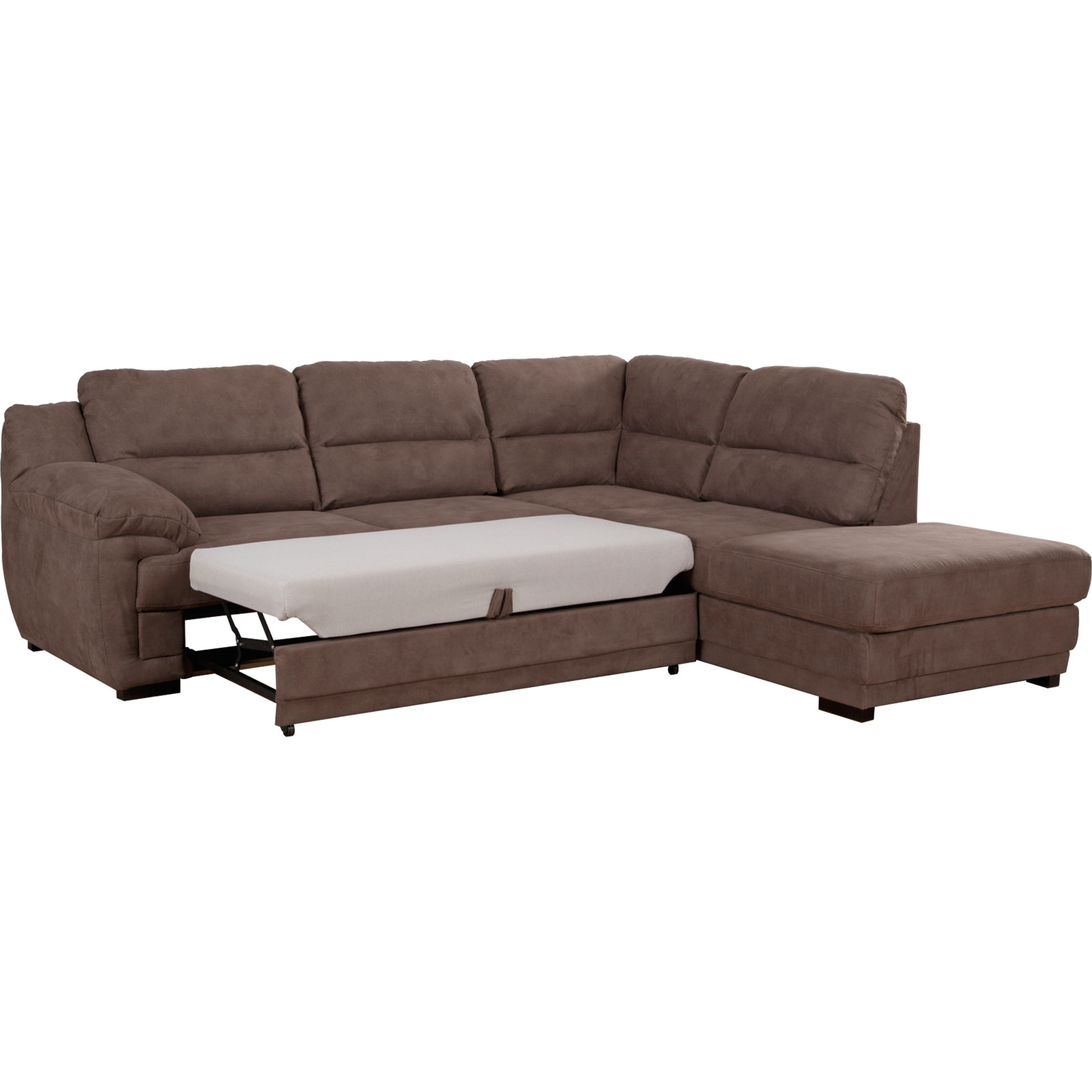 Ecksofa Melfi Microfaser braun, Récamière rechts