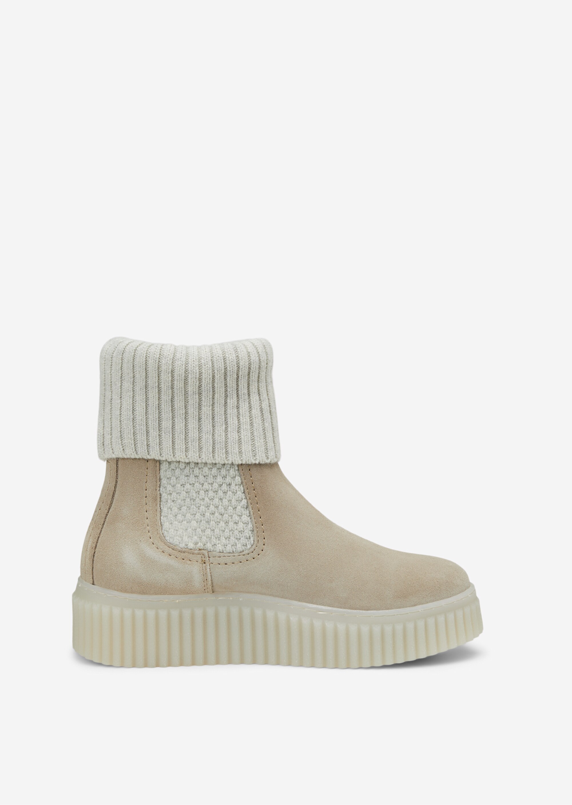 Chelsea-Boot mit Strickumschlag