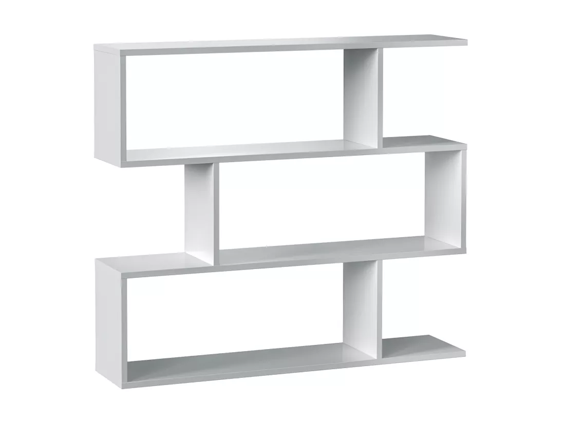 Bibliothèque 3 niveaux Blanc - TABA - L 110 x l 25 x H 97 cm