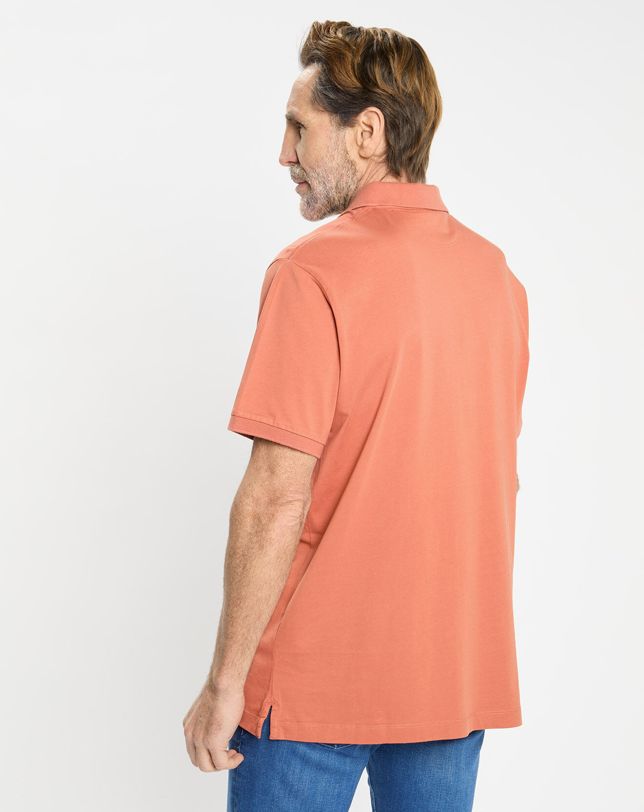 Hackett London Polo en Jersey Regular Fit uni Smart orange moyen
