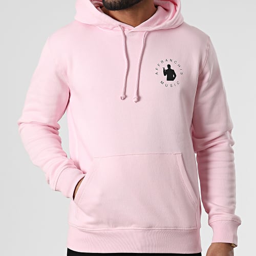 Sweat Capuche Vertical Back Rose Noir