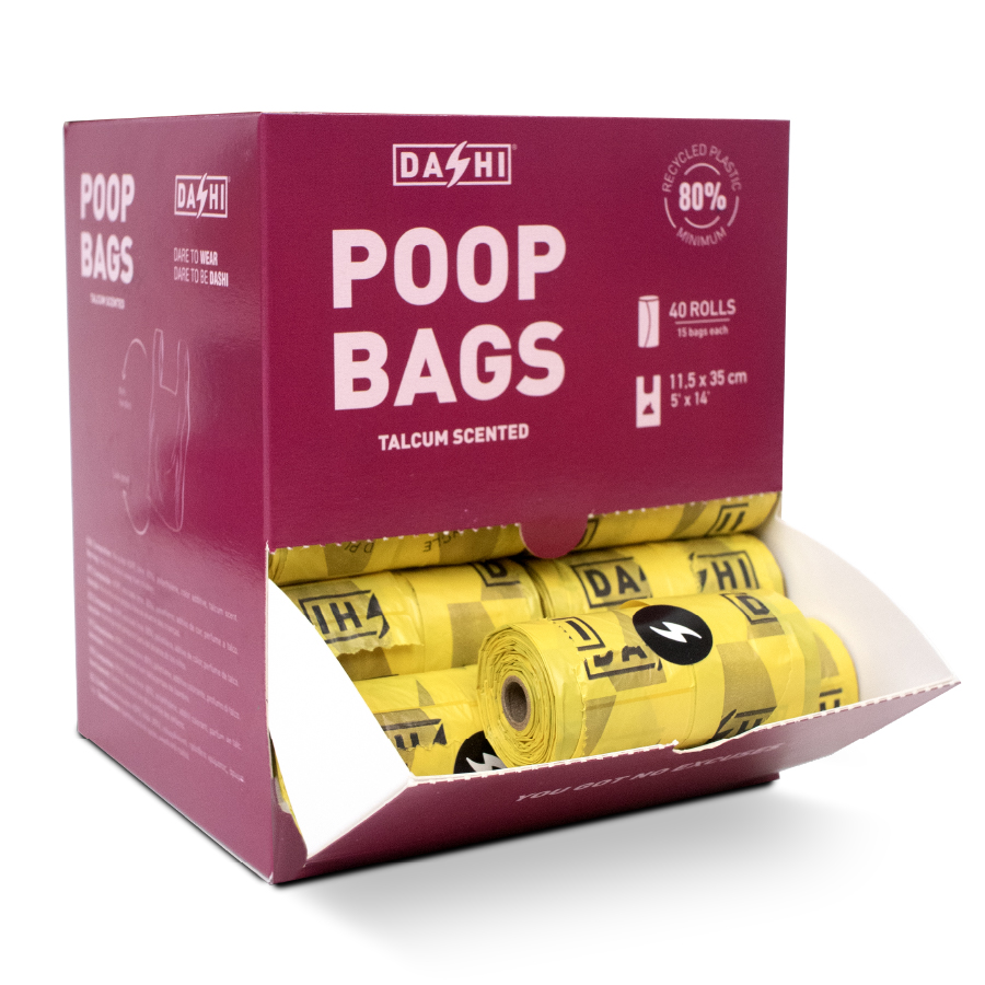 Sacos para fezes de animais reciclados com talco perfumado +80% - 4 rolos