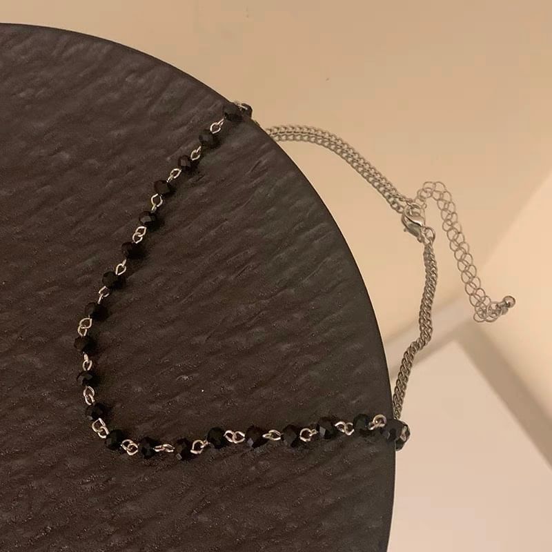Bolgivy - Kruis hanger legering ketting / Doorn legering choker / Glazen kraal legering choker
