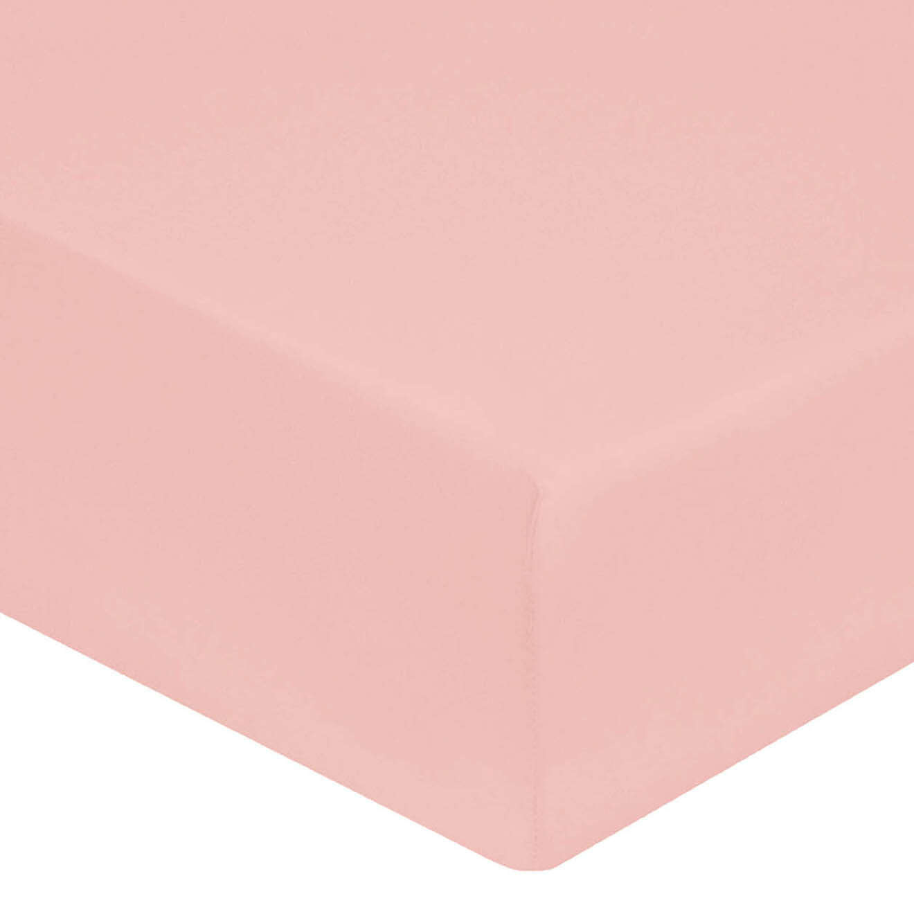 United by PDC Drap housse 100% Satin de Coton bonnet 30 cm rose poudre