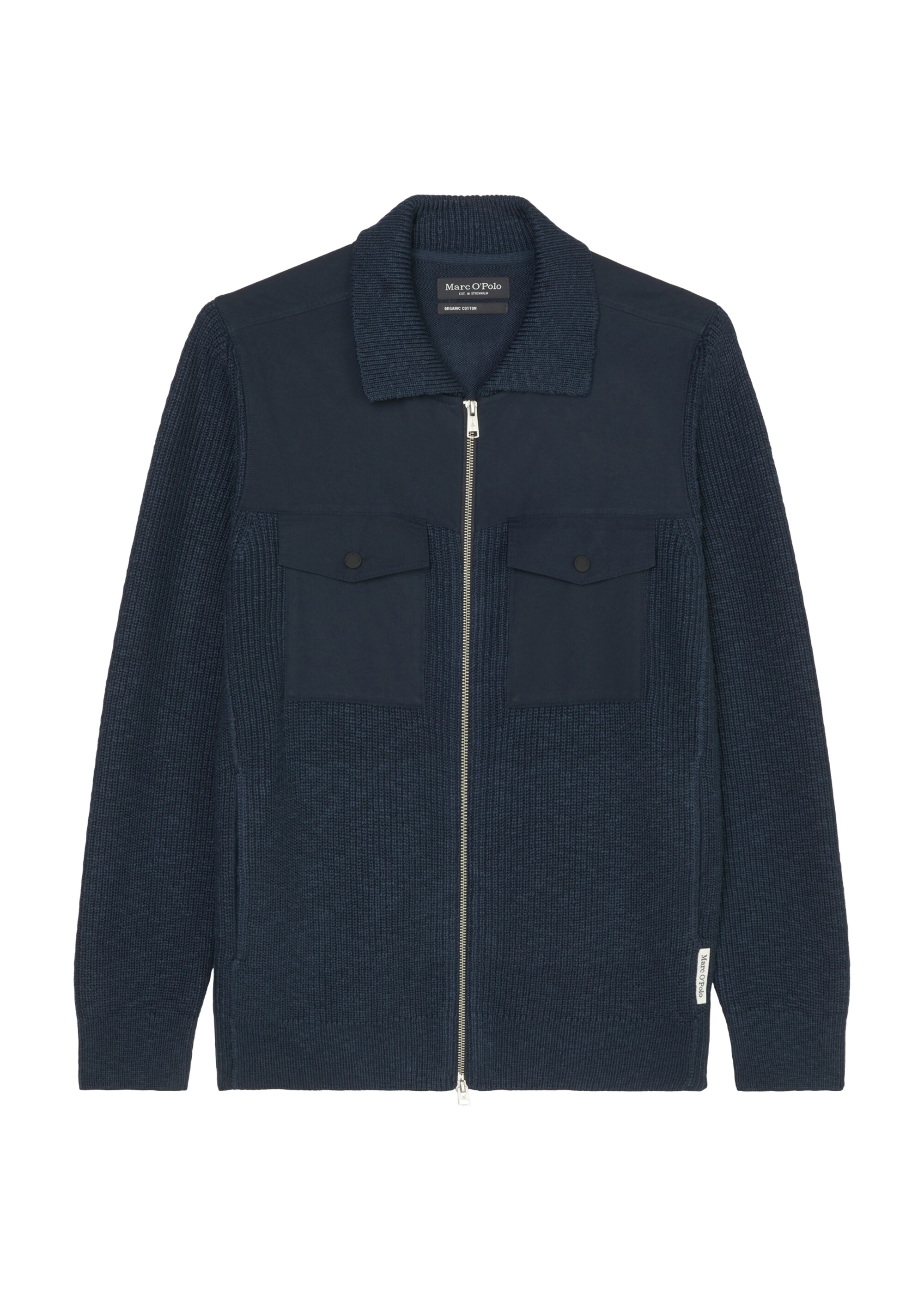 Hybrid-Strickjacke regular mit gestrickten und gewebten Partien