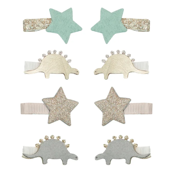 Mimi & Lula Set 8 Mini Barrettes Dream Dino | Bleu ciel