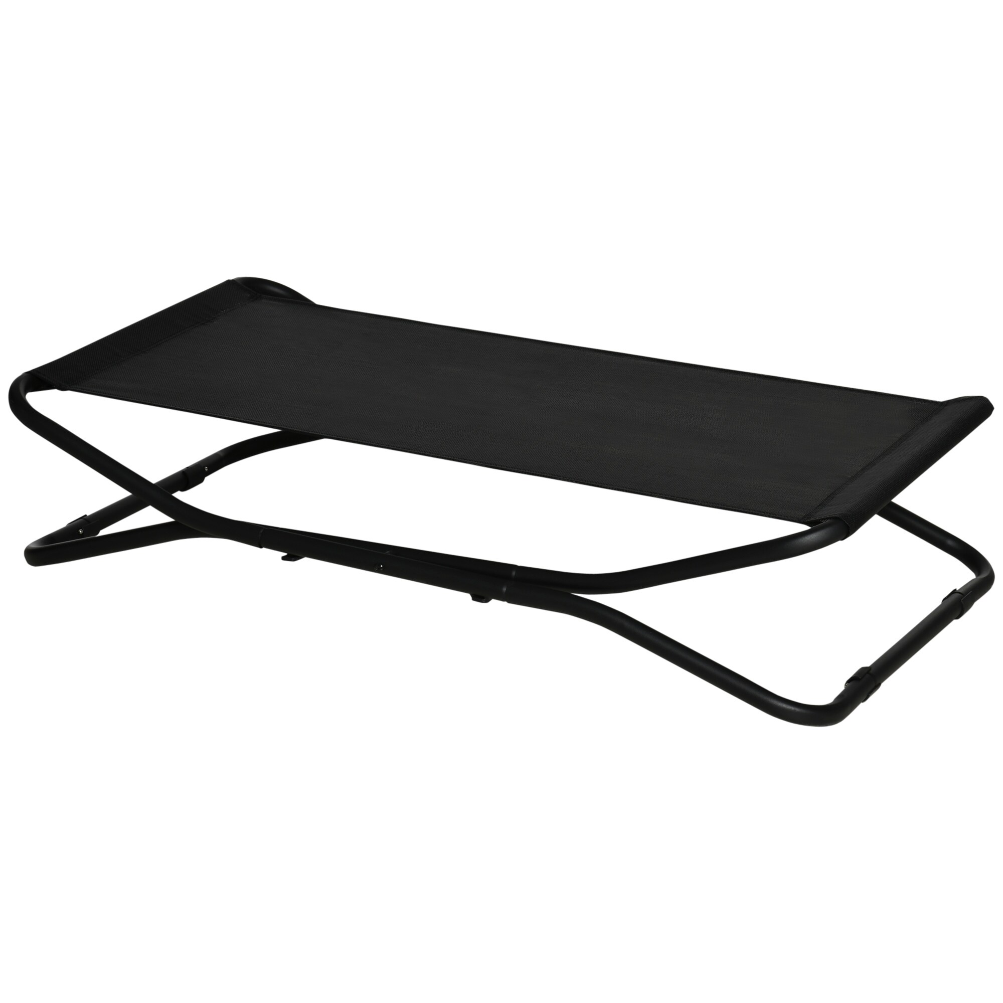 PawHut Haustierbett mit Klappbarkeitsfunktion schwarz 111L x 65,5W x 19H cm