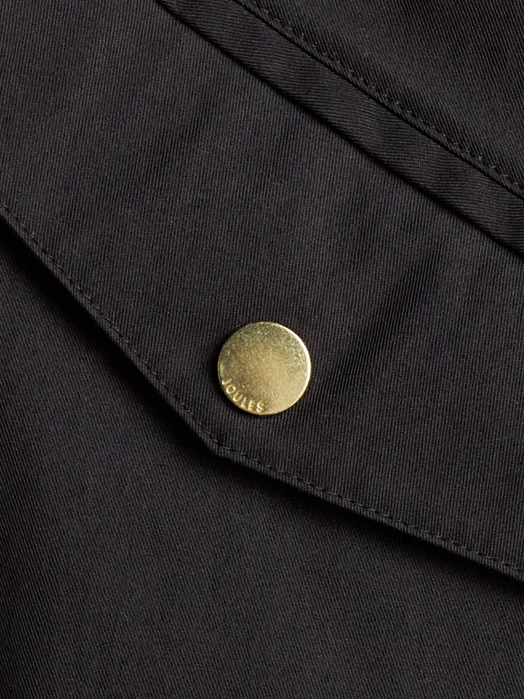 Zwart - Joules Portwell waterdichte regenjas met capuchon en verstelbare taille
