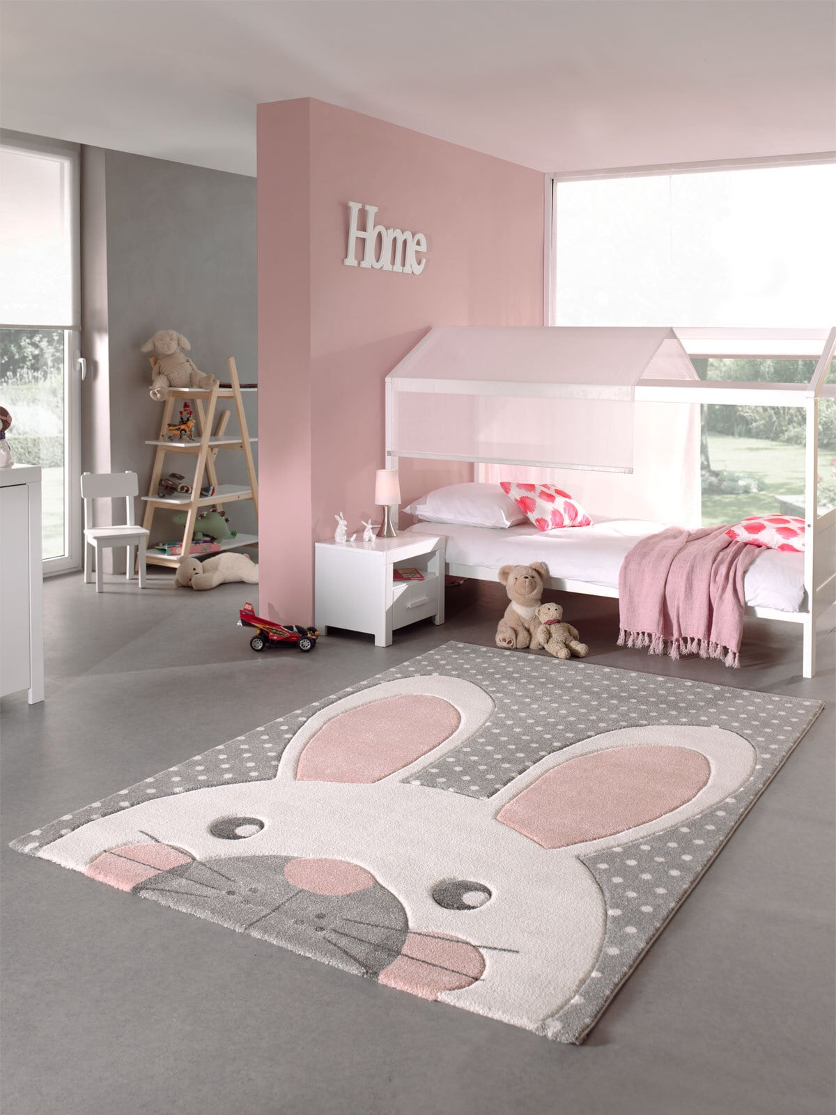 Kinderteppich PASTEL KIDS HASE 120 x 170 cm grau