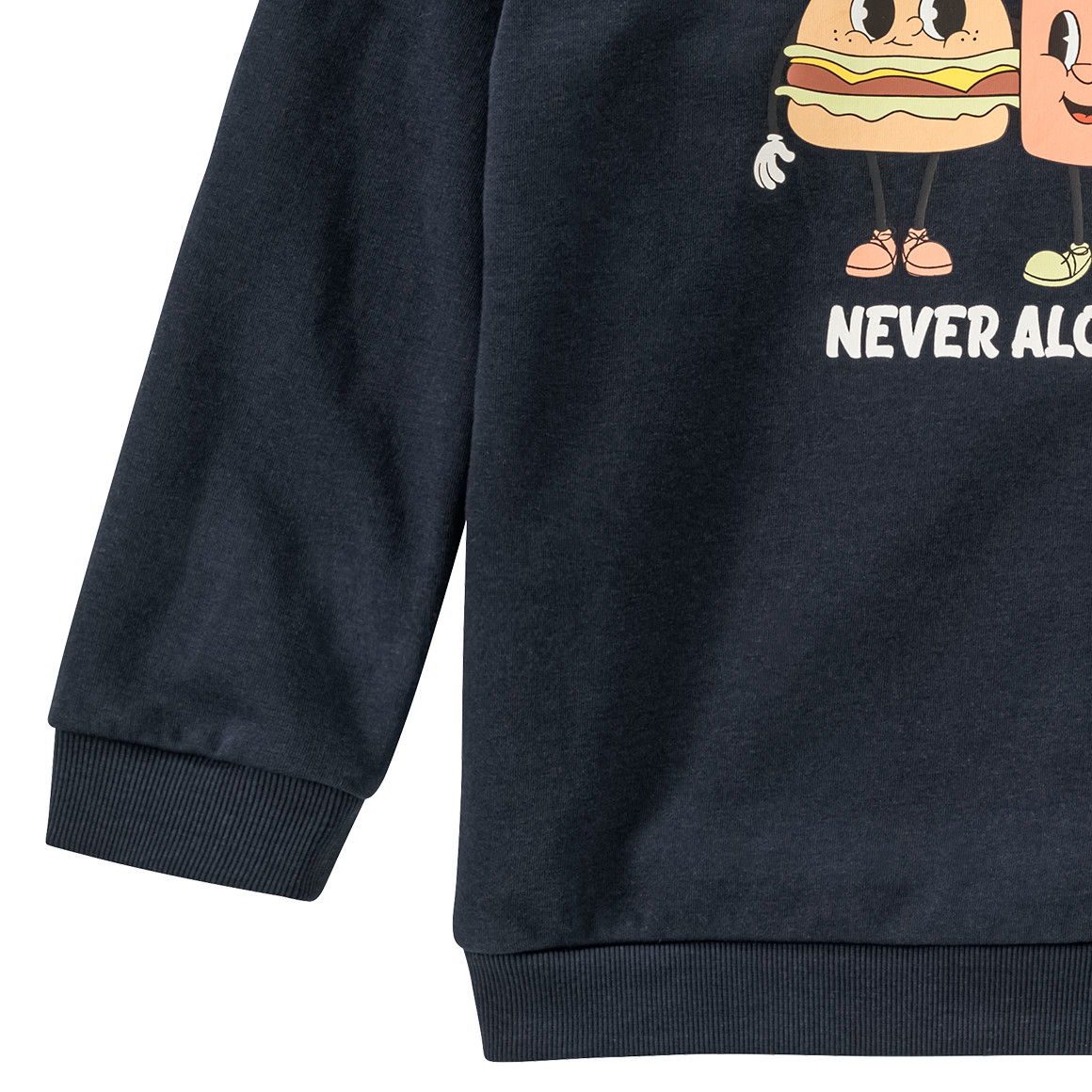 Famy Jungen Sweatshirt mit lustigem Print dunkelblau