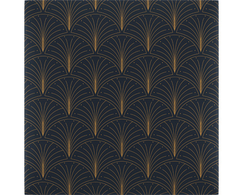 Wandkussen met pauwenprint, donkerblauw/geel, fluweellook, 30 x 30 cm