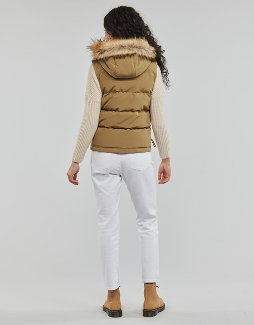 Superdry - VINTAGE EVEREST FAUX FUR GILET Sandstone