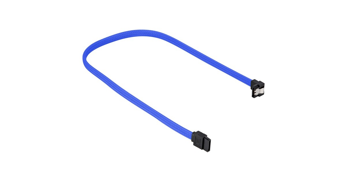SharkoonSata III 90° sleeve kabel  (Blauw, 0,6 meter)