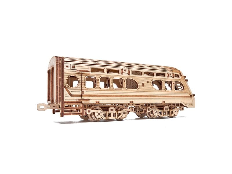 WoodTrick Bausatz Atlantic Express-Zug Zug mit Personenwagen, 3D-Bausatz aus Holz