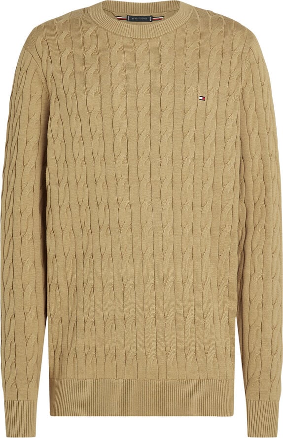 Tommy Hilfiger CLASSIC COTTON CABLE CREW NECK Safari canvas