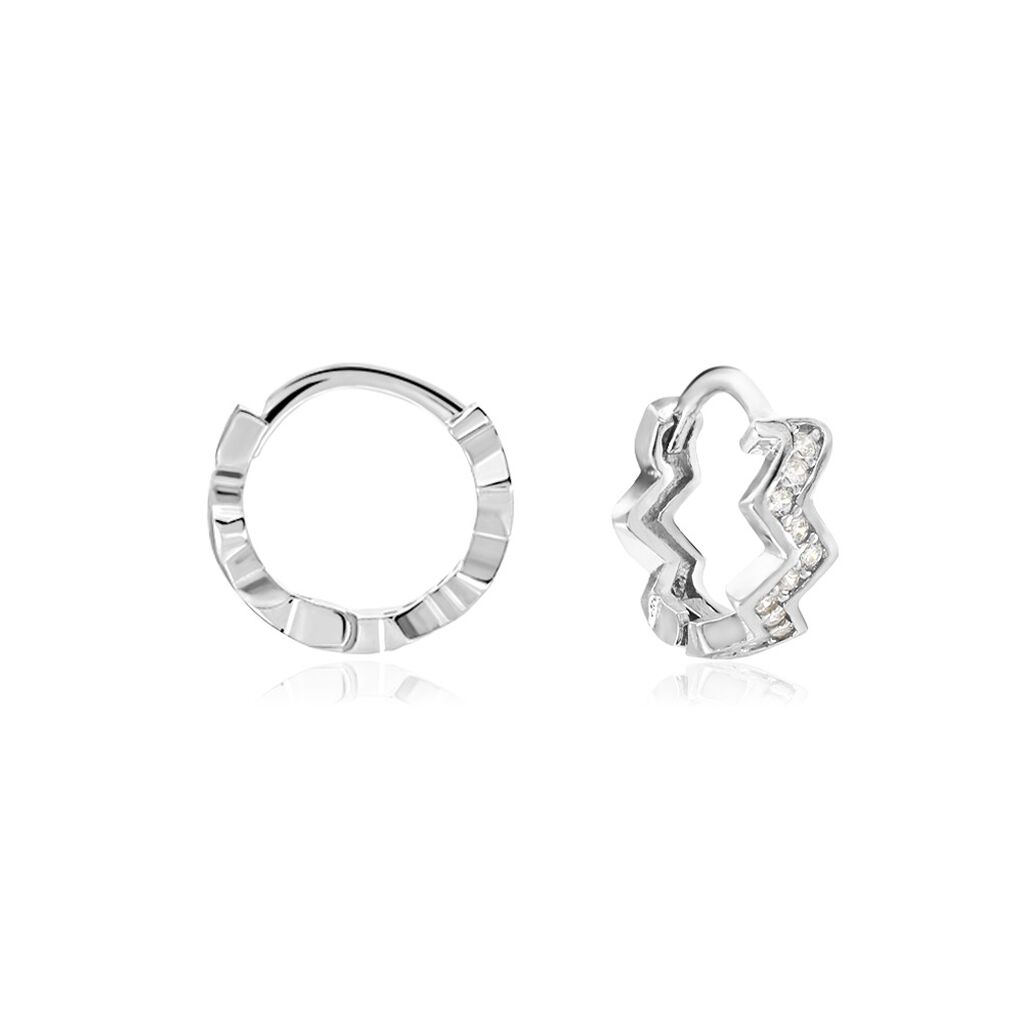 Créoles Argent Blanc Nemausos Oxydes De Zirconium