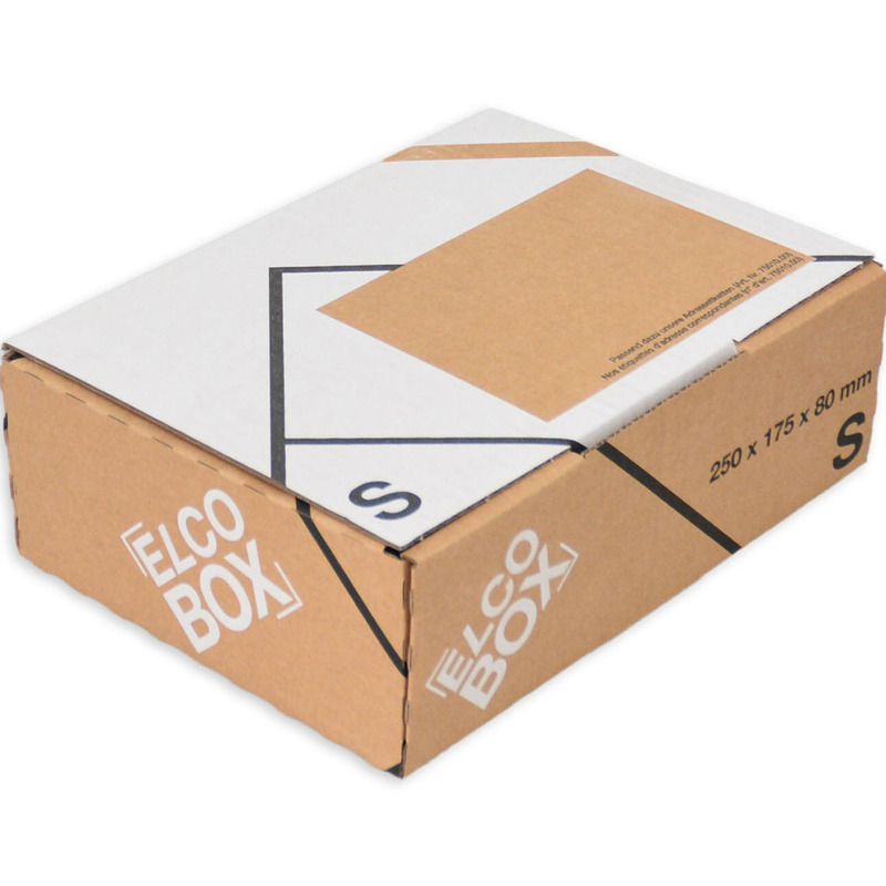 Elco Versandkarton Elco-Box S, 255 x 180 x 85 mm, braun/weiss, 1 Stück