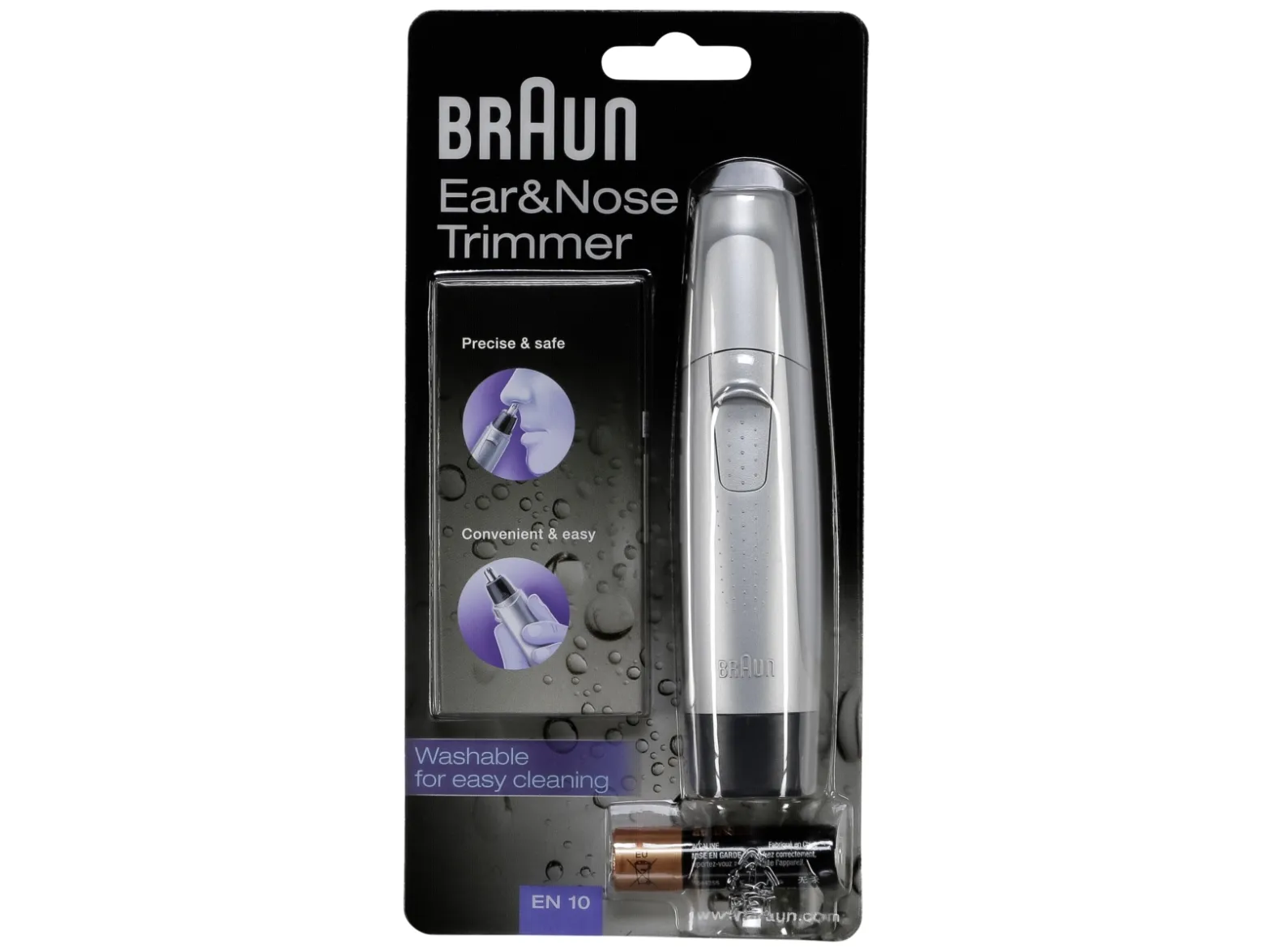 Braun Exact EN 10 - Næsehårs Trimmer - trådløs - sølv/sort
