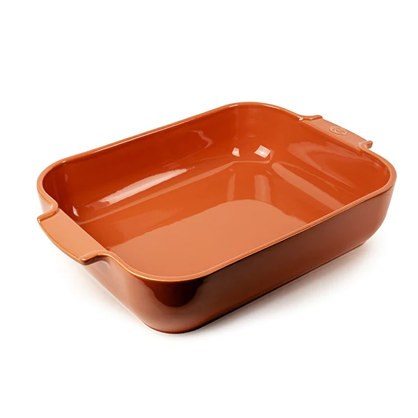 Plat rectangulaire céramique terracotta 40 cm Peugeot