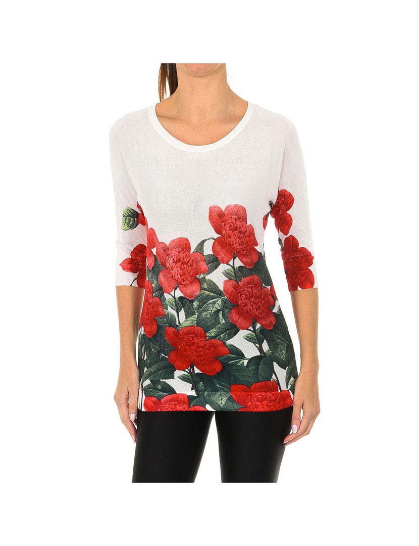 3/4 Sleeve Ladies Sweater Multicolor