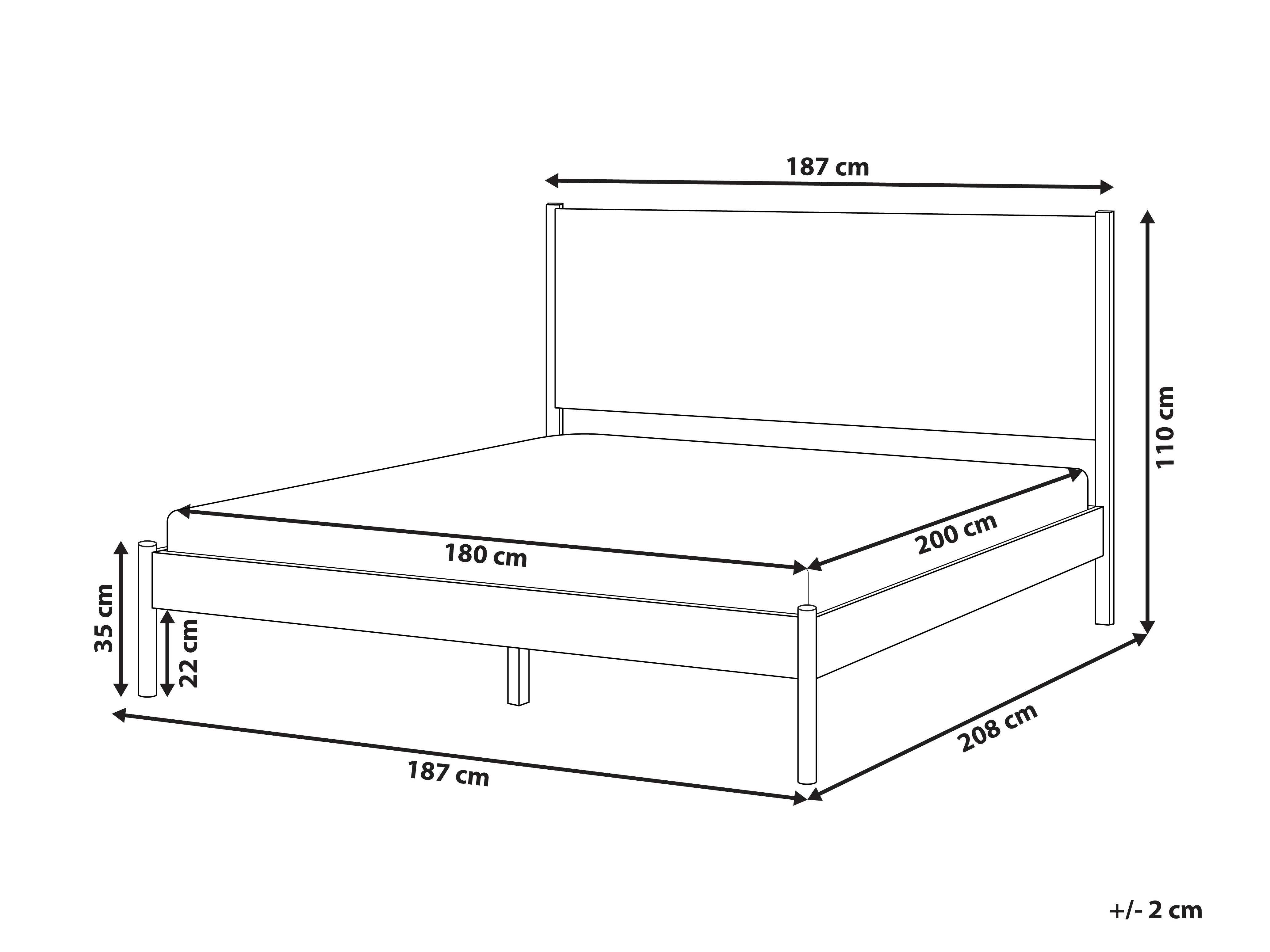 Bed Dennenhout BRUNEMONT 180 x 200 cm Lichtbruin