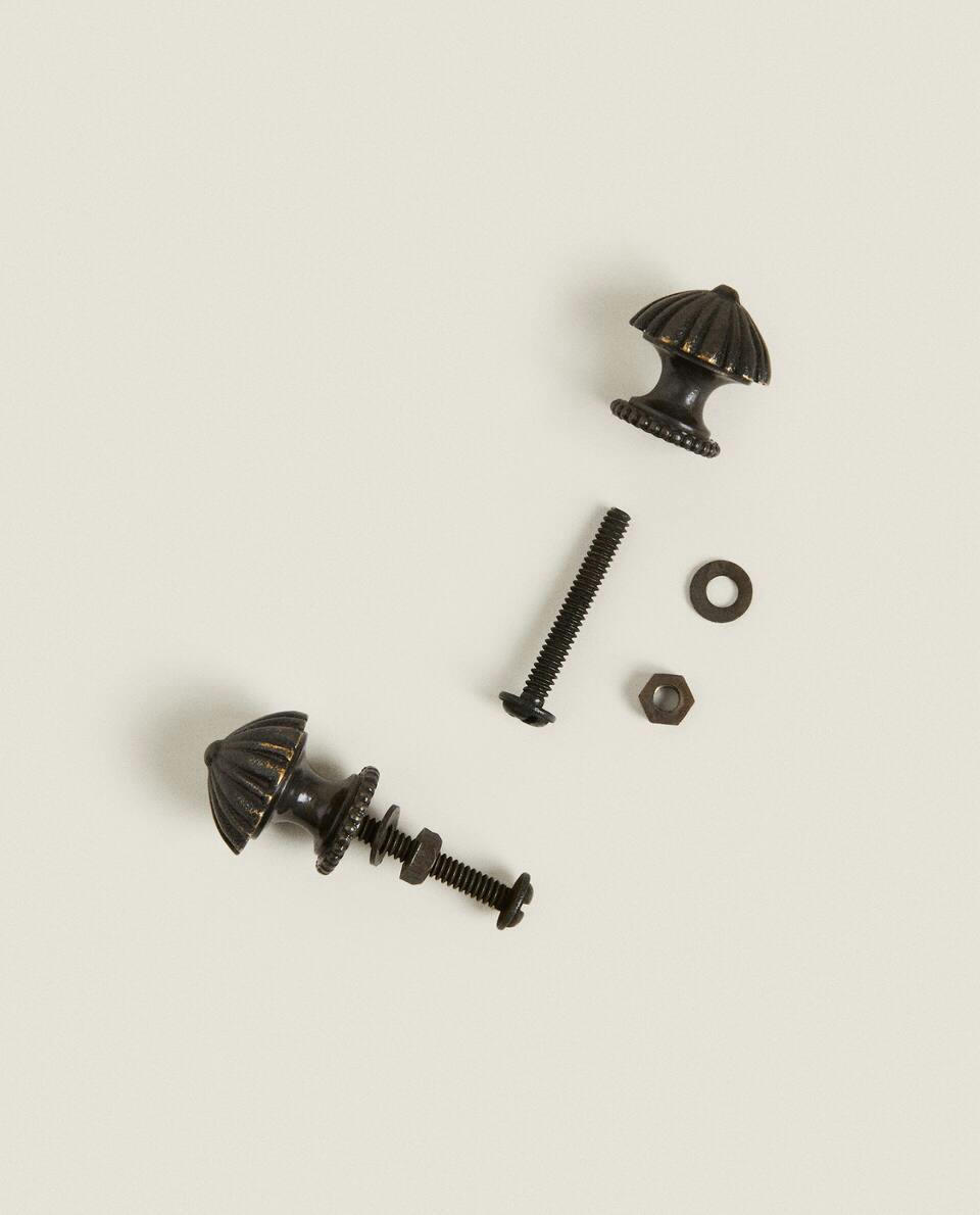 Maçaneta de porta em formato de flor de metal