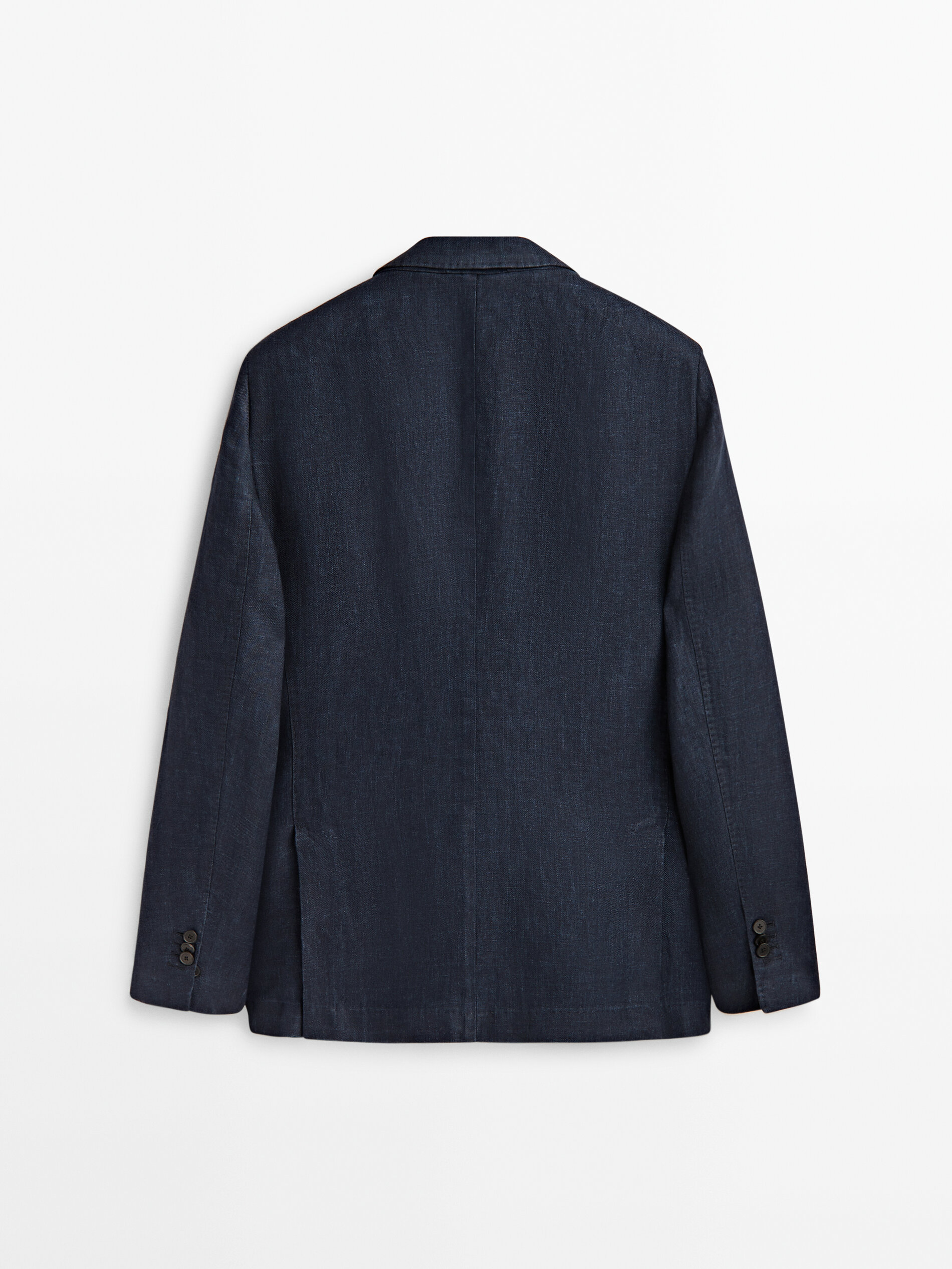 Blazer azul marinho em sarja de linho - AZUL MARINHO