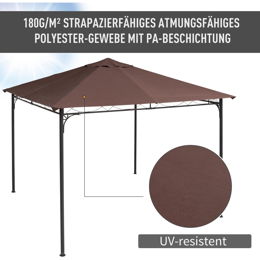 Outsunny Ersatzdach für Pavillon kaffeebraun
